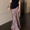 Latest Trendy Animal Print Satin A-Line Skirts